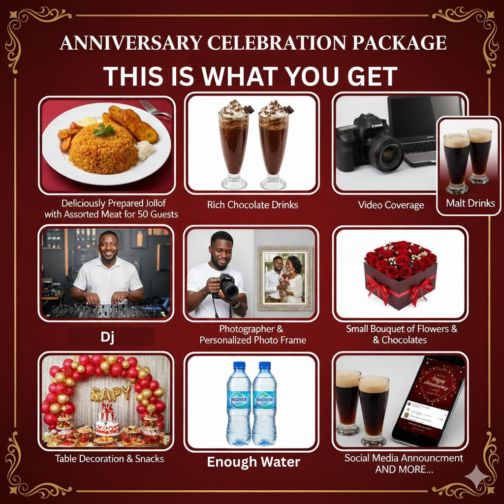Anniversary celebration package