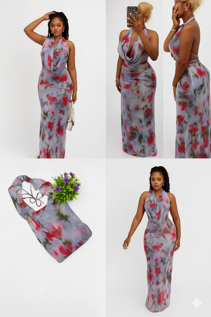 backless halter dress