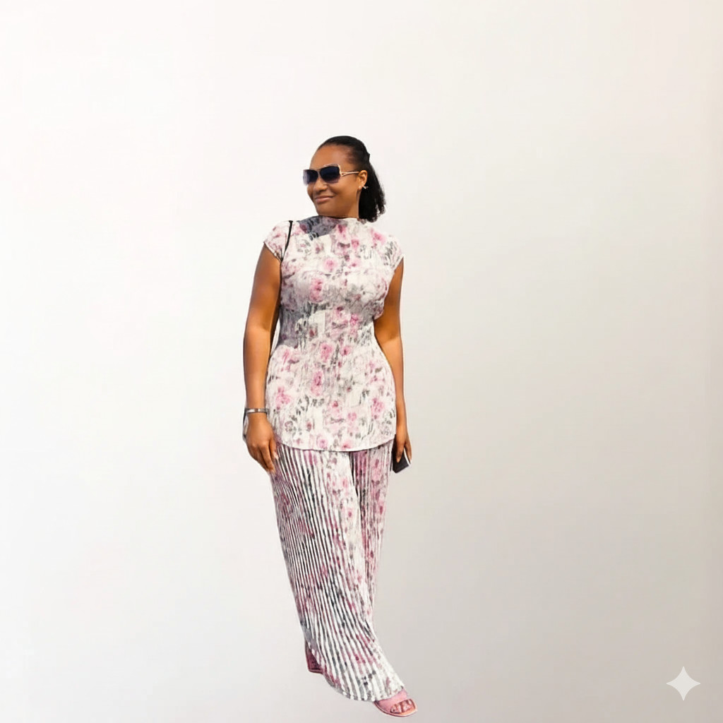 two-piece floral print set